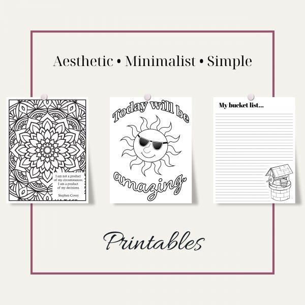 Blossom Within printable colouring book pages including affirmations journal prompts and mandala colouring designs