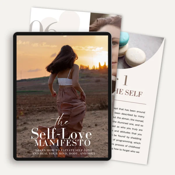 The Self-Love Manifesto eBook and workbook cover for self-love, healing and personal growth