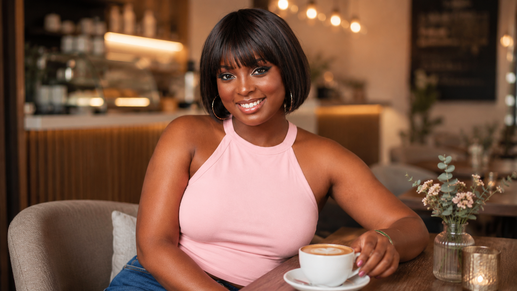 Nefe Café warmth with a relaxed smile