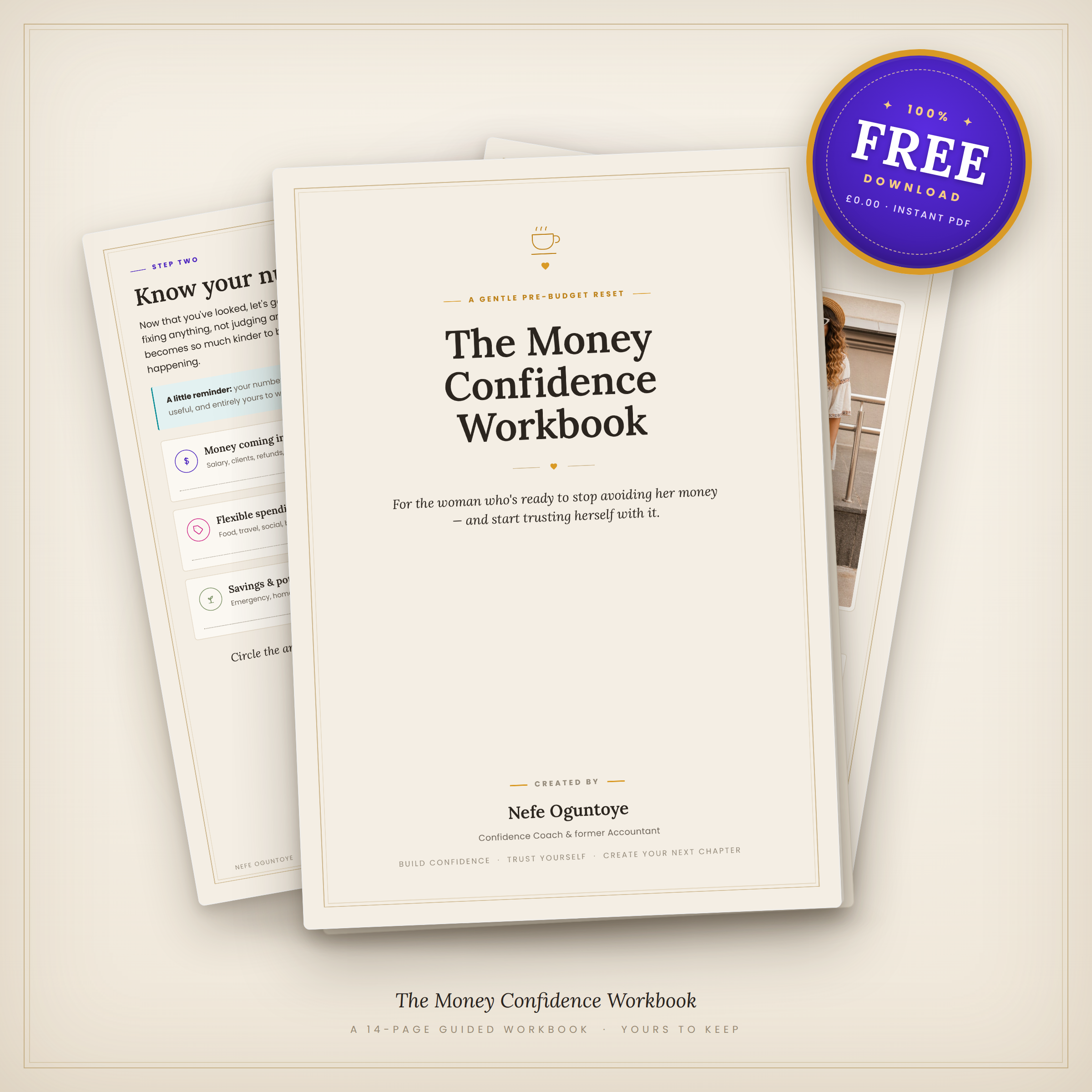 MoneyConfidenceWorkbook-mockup The Money Confidence Workbook — a free 14-page guided money workbook by Nefe Oguntoye