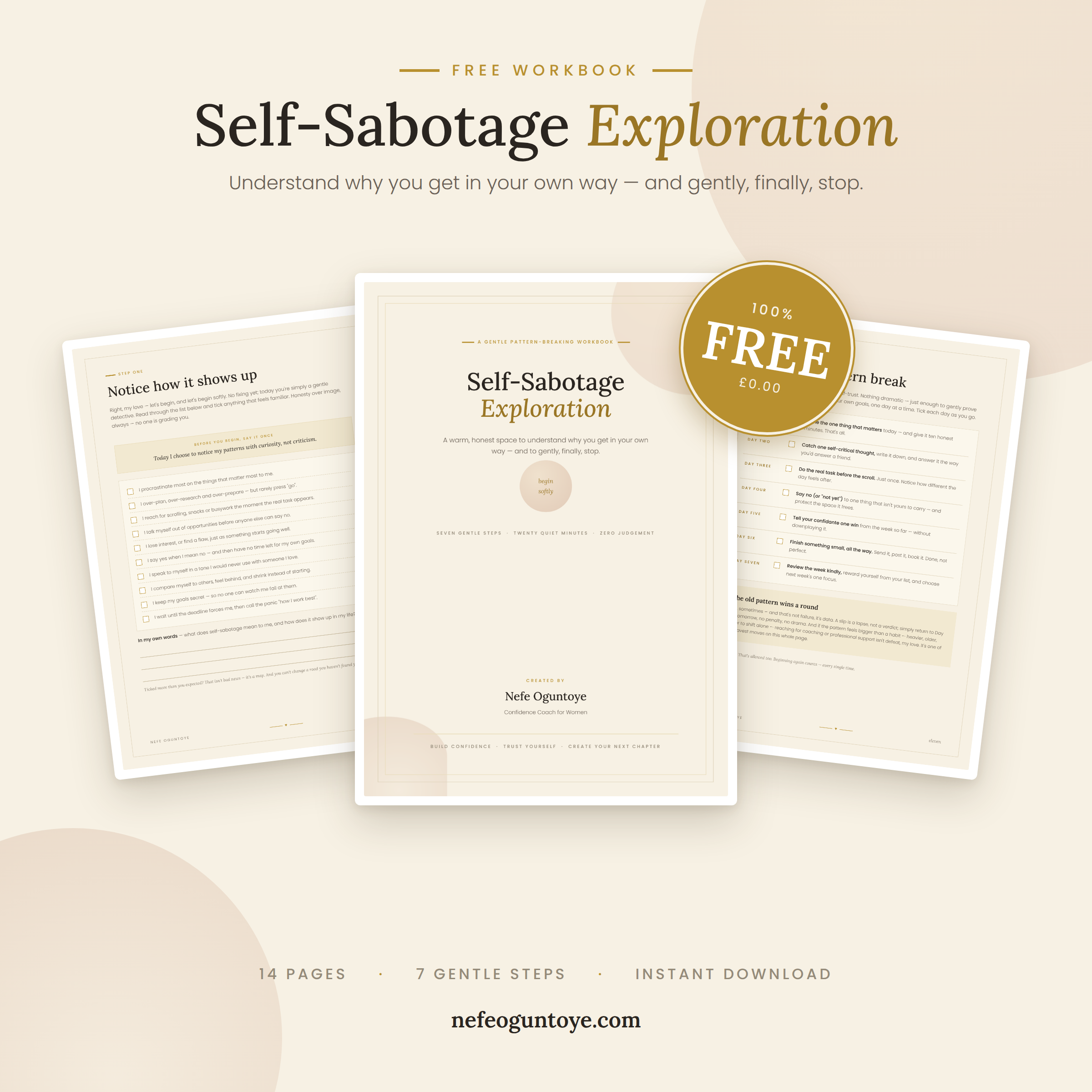 2.Self-Sabotage_Workbook_Product_Image Self-sabotage exploration worksheet printable for identifying self-defeating behaviours and personal growth reflection